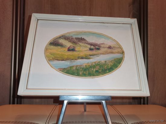 Пейзаж маслом на картоне, 2022 год, размер 28.5*21 см.