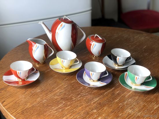 Сервиз кофейный Bremer & Schmidt Германия фарфор ГДР винтаж