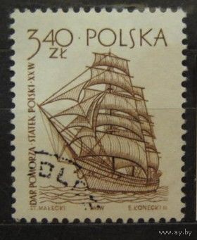 Марка Польша 1964. Парусники 1 марка из серии