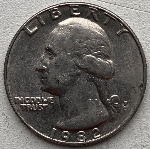 США 25 центов (квотер) 1982 г. P
