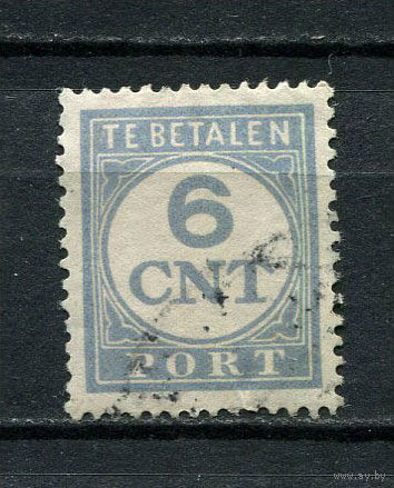 Нидерланды - 1921/1938 - Цифры 6С. Portomarken - [Mi.70Ep] - 1 марка. Гашеная.  (Лот 45Ds)