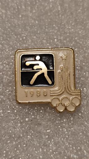 Значок знак Олимпийские Игры 1980 Бокс,200 лотов с 1 рубля!!!