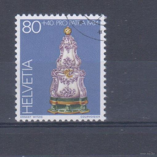 [1438] Швейцария 1984. Культура.Искусство. Гашеная концевая марка серии.