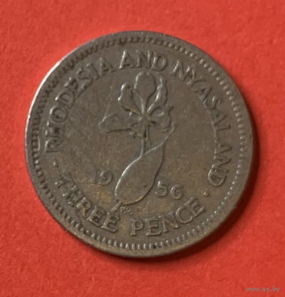 Родезия и Ньясаланд, 3 пенса 1956г.