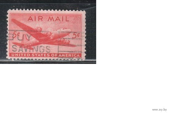 США-1946, (Мих.549), гаш.  , Авиапочта Авиация, самолет "Дуглас",  (одиночка),