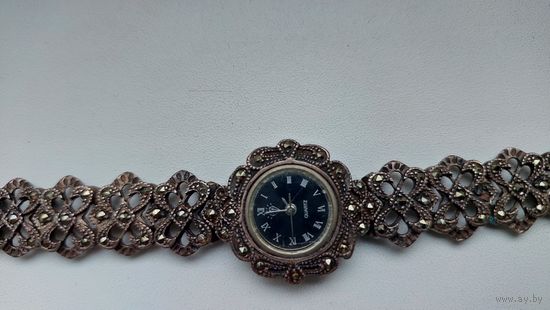 Часы женские OUARTZ серебро с марказитами