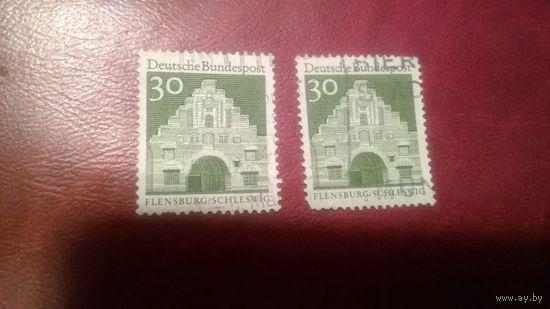 Марка Фленсбург. Шлезвиг (Строения 12 века) 1966 год Германия