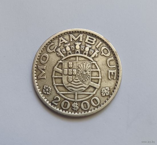 20 эскудо. 1960 г. 720пр.,  Португальский Мозамбик.