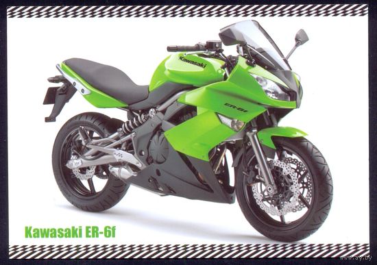 Чехия открытка мотоцикл KAWASAKI ER-6f