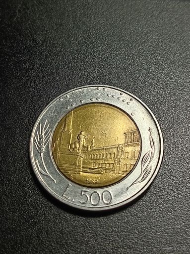 Италия 500 лир 1989 г.