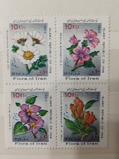 РАСПРОДАЖА КОЛЛЕКЦИИ. Иран, марки "цветы" квартблок
