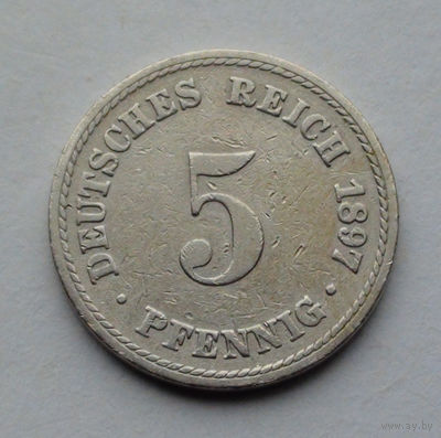 Германия - Германская империя 5 пфеннигов. 1897. A
