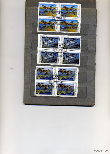СССР, 1990, УТКИ ,  серия 3м,   в к/блок, гашеная