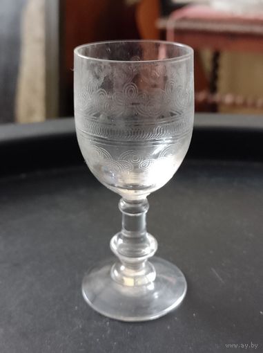 Рюмка чарка лафитник нач. ХХ в. ручная выдувкв стекла