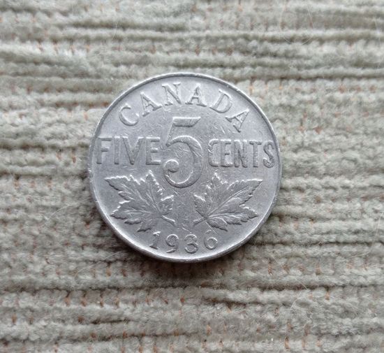 Werty71 Канада 5 центов 1936 Георг 5