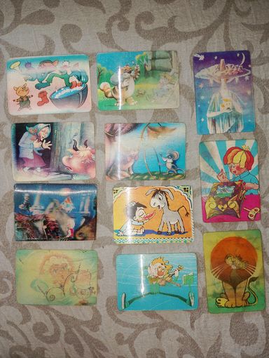 Переливной карманный календарик СССР, 1990, 1991, 1987, 1985, 1983, 1976, переливашка, стерео календарь, карманный календарик 3Д советский