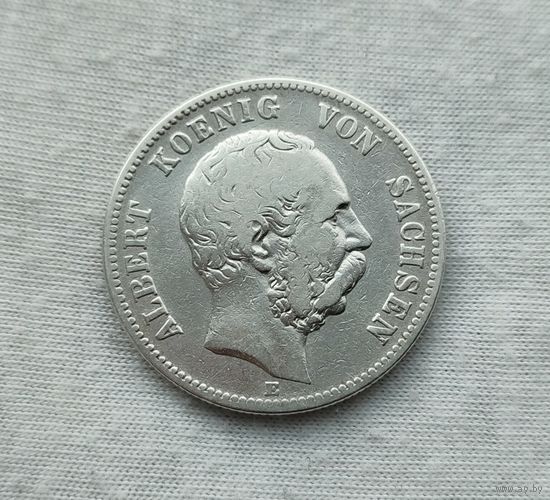 Саксония/Герм.империя, 2 марки 1876 г., серебро 0.900, король Альберт (1873-1902)