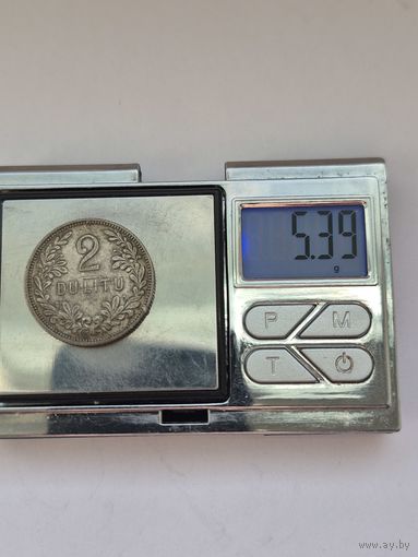 2 лита Литва,Первая Республика (1925 - 1938), 1925 года. Серебро 500. Монета не чищена. L45461.