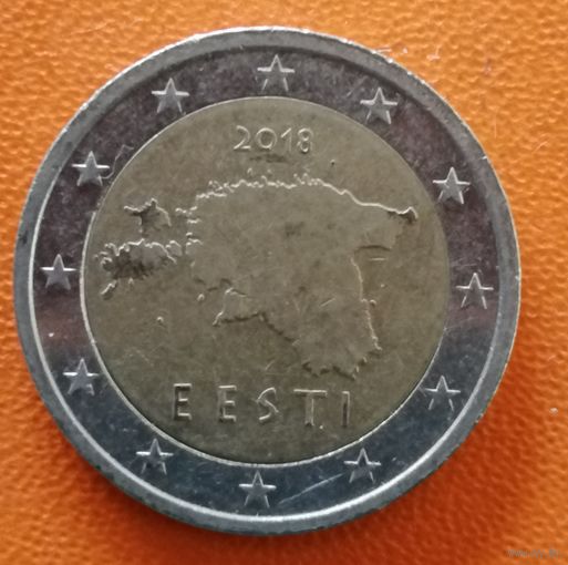 Эстония 2 евро 2018 г., KM# 68