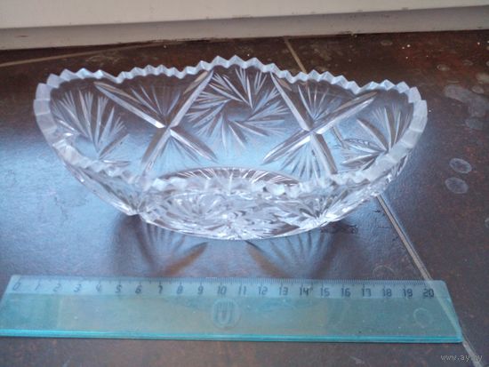 Ваза, салатница, конфетница хрустальная 17х8 см