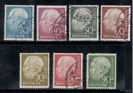 Германия ФРГ 1954-6 Т.Хойс бундеспрезидент Стандарт/ 7 Марок