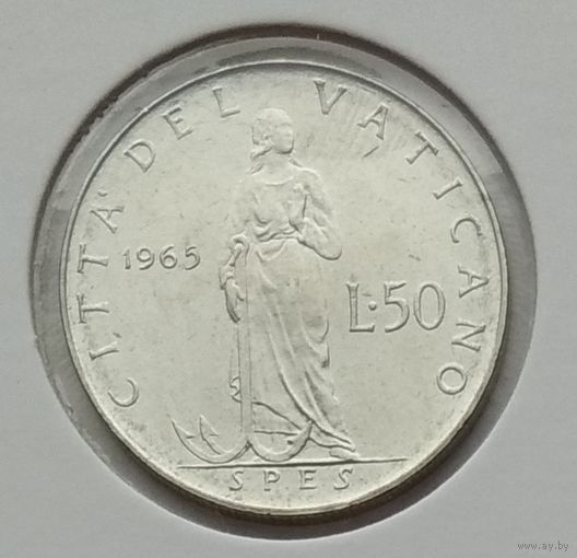 Ватикан 50 лир 1965 г. В холдере