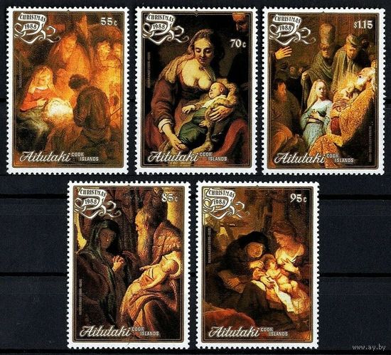 1988 Аитутаки 642-646 Живопись / Рождество 12,00 евро