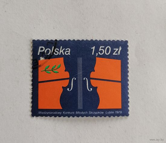 Марка Польша 1979 год. Международный конкурс молодых скрипачей в Люблине.