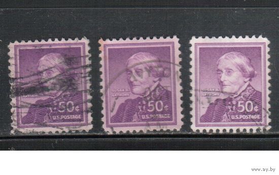 США-1954, (Мих.673), гаш.  , Стандарт, Известные американцы, Энтони , ,цена за 1 м на выбор