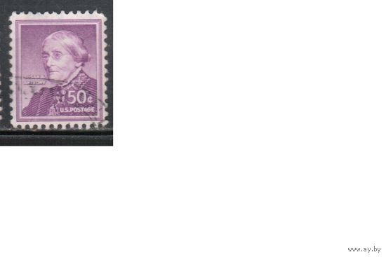 США-1954, (Мих.673), гаш.  , Стандарт, Известные американцы, Энтони ,