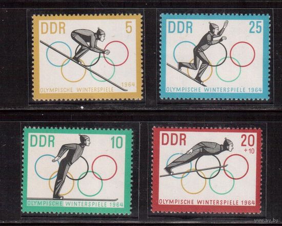 ГДР-1963,(Мих.1000-1003)  **   , Спорт, Зимняя ОИ-1964