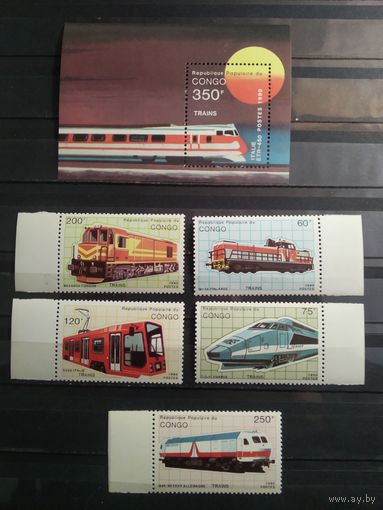 Конго. 1991 г. Тепловозы.