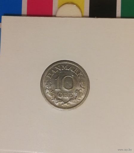 Дания 10 эре 1972 в холдере