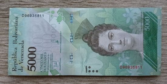Werty71 Венесуэла 5000 боливаров 2017 UNC банкнота
