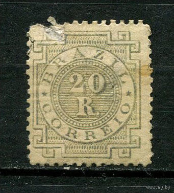 Бразилия - 1884/1888 - Цифры 20R - (есть тонкое место) - [Mi.59a] - 1 марка. MH.  (Лот 74BW)