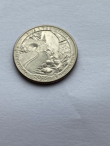 25 центов 2015 г., Автомагистраль Блу-Ридж, штат Северная Каролина, США
