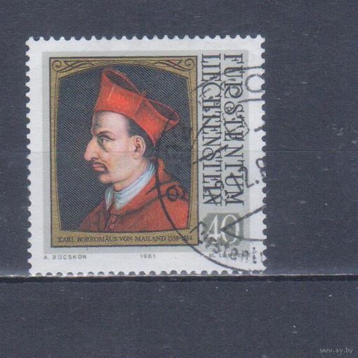 [212] Лихтенштейн 1981. Культура.Искусство.Живопись.Портрет. Гашеная марка.