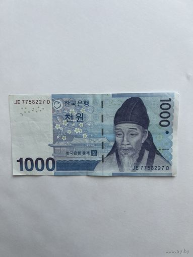 Южная Корея. 1000 вон. 2007 год. JE7758227