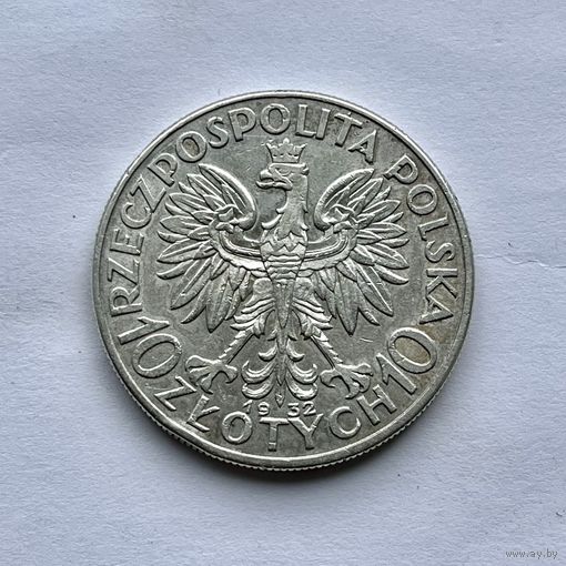 Монета СЕРЕБРО Польша 10 злотых 1932 год Ядвига ОТЛИЧНЫЕ