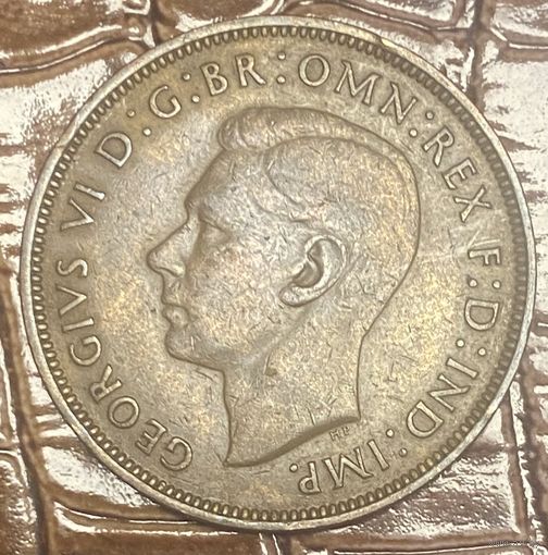 Монета Великобритания 1 пенни 1938 год. Георг VI