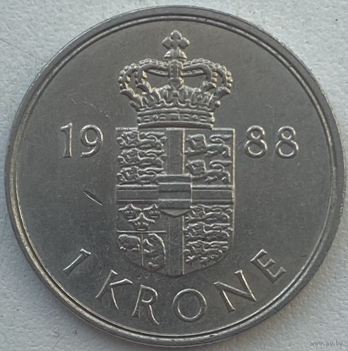 Дания 1 крона 1988 г.