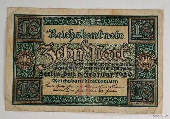 1920 год Германия 10 марок