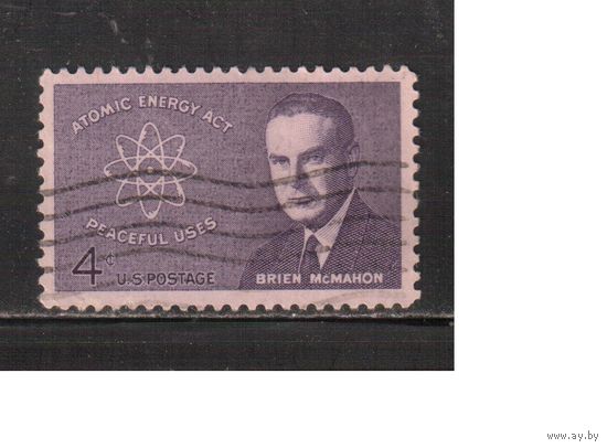 США-1962, (Мих.829) , гаш.  , Личности, Атомная энергия(одиночка)