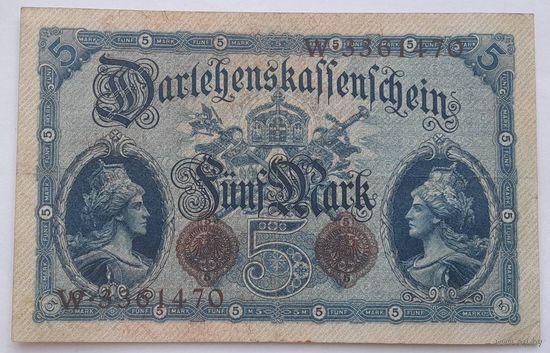 Германия 5 марок 1914 года VF