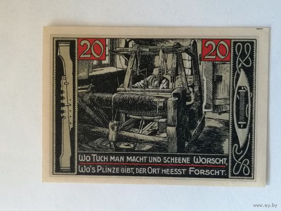 Германия, нотгельды, 20 пфеннигов 1921 год, округ Форт-Лауриц, частная типография