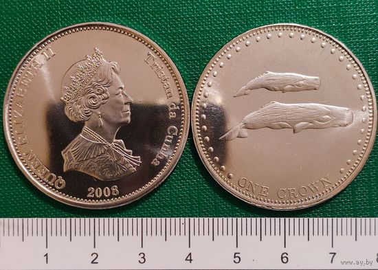 Тристан-да-Кунья 1 крона 2008 год "Кашалоты"