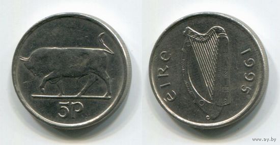 Ирландия. 5 пенсов (1995, XF)