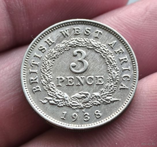 БРИТАНСКАЯ ЗАПАДНАЯ АФРИКА  3 ПЕНСА 1938 ГОД