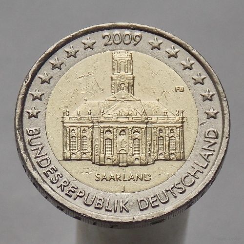 Германия 2 евро 2009 J Саар