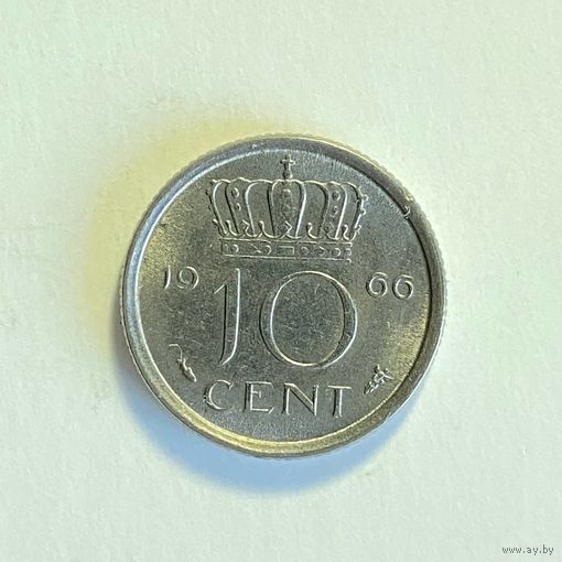 Нидерланды 10 центов 1966